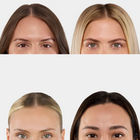 visage différent avec le sourcil appliqué